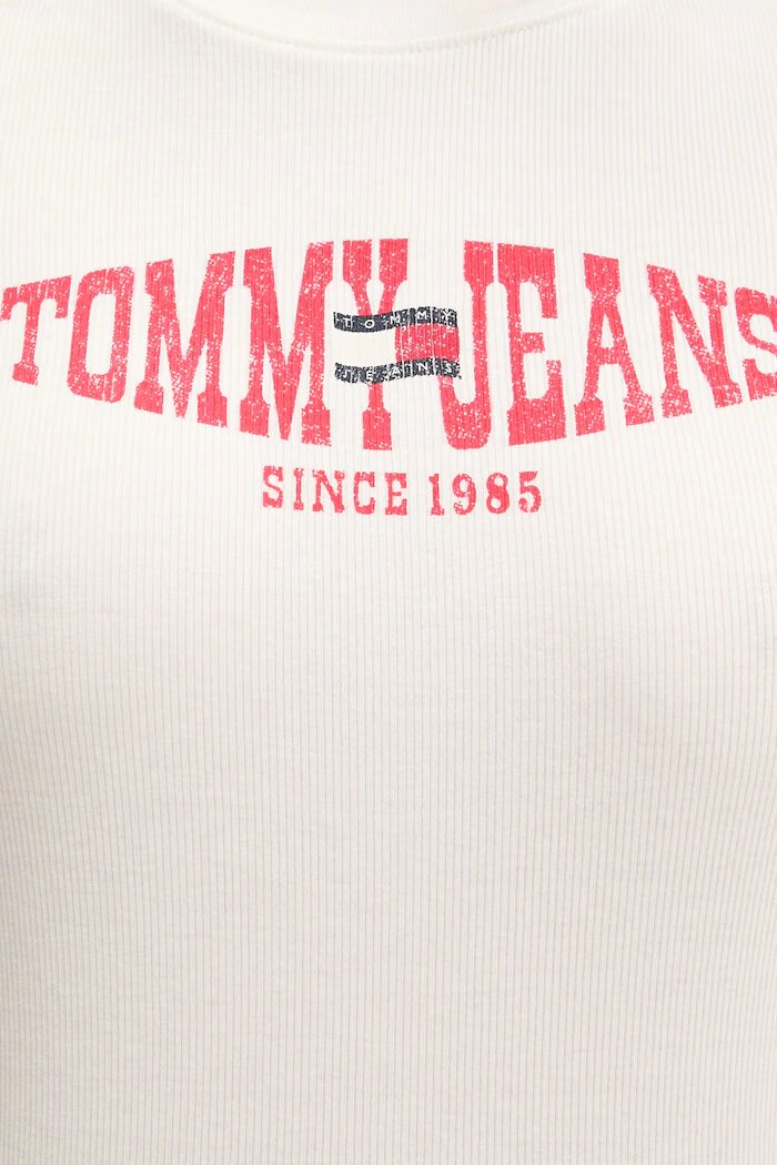 Tommy Jeans тениска дамска с памук бежова DW0DW22272
