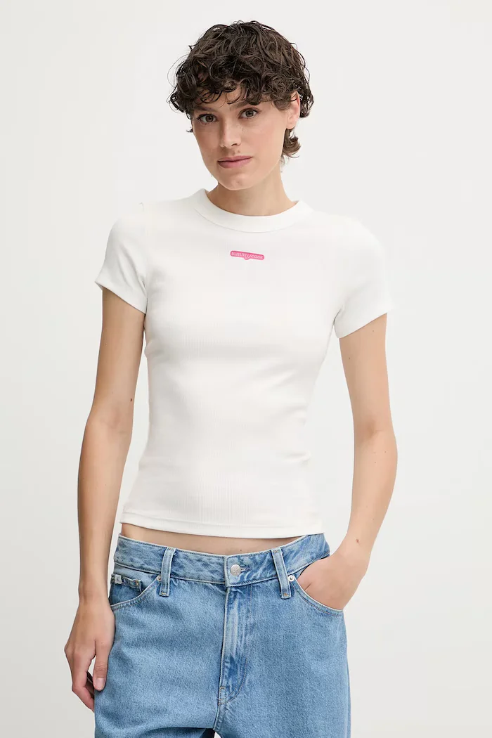 Tommy Jeans Тениска дамска в бяло DW0DW21402