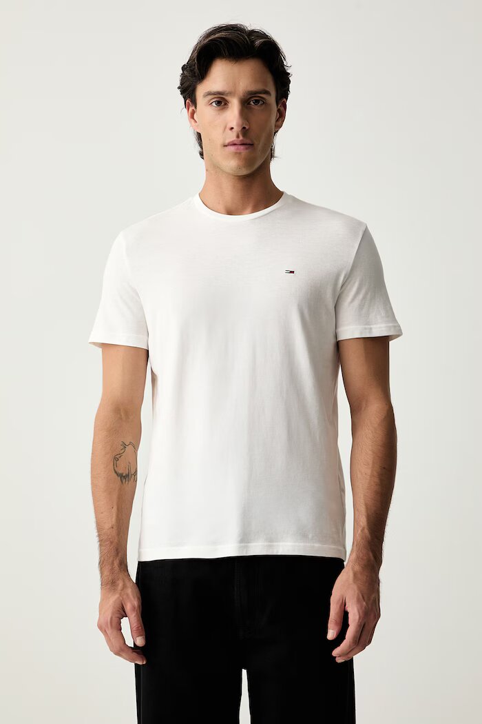 Tommy Jeans тениска мъжка от памук 3 броя бяла DM0DM21579