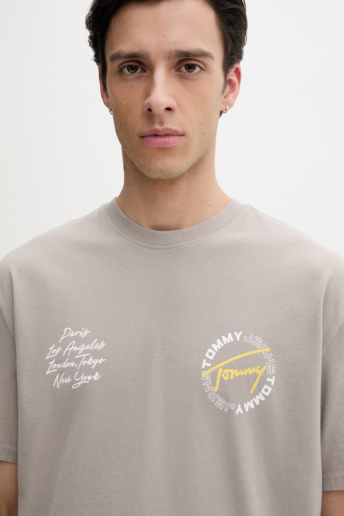 Tommy Jeans тениска мъжка от памук бежова DM0DM22535