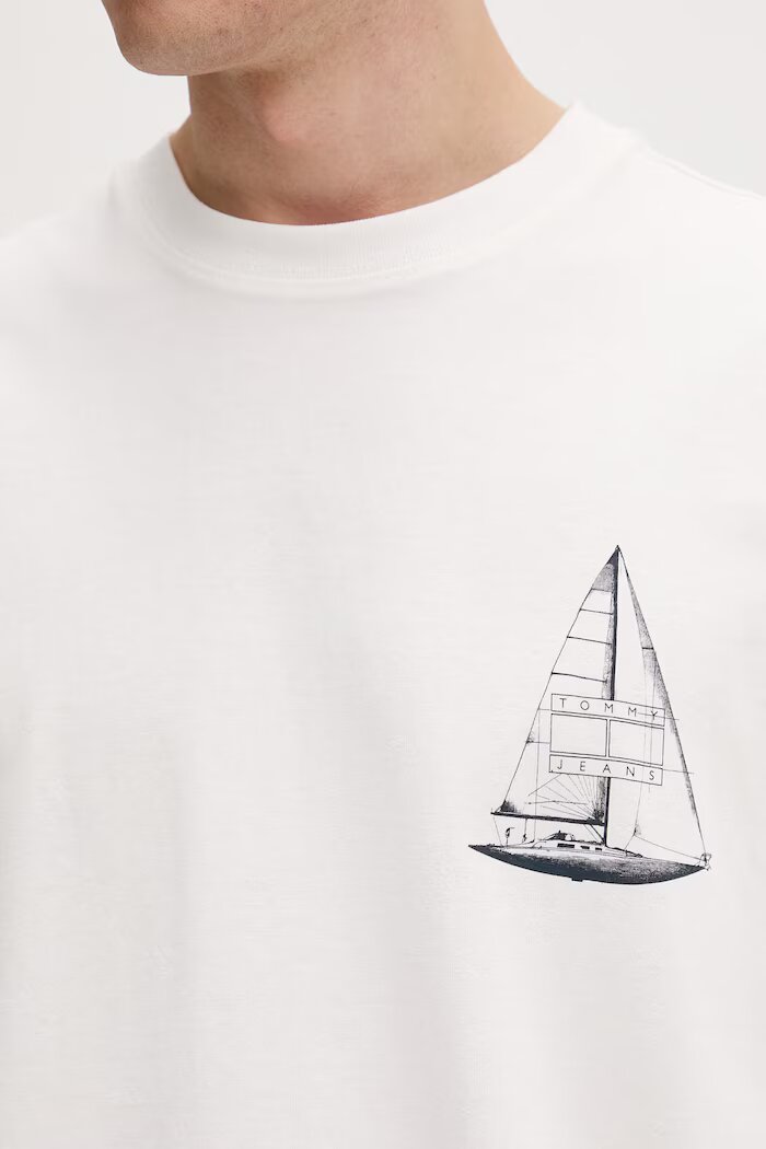 Tommy Jeans тениска мъжка от памук бяла DM0DM23184