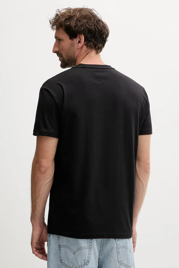 Tommy Jeans тениска мъжка от памук черна DM0DM21978