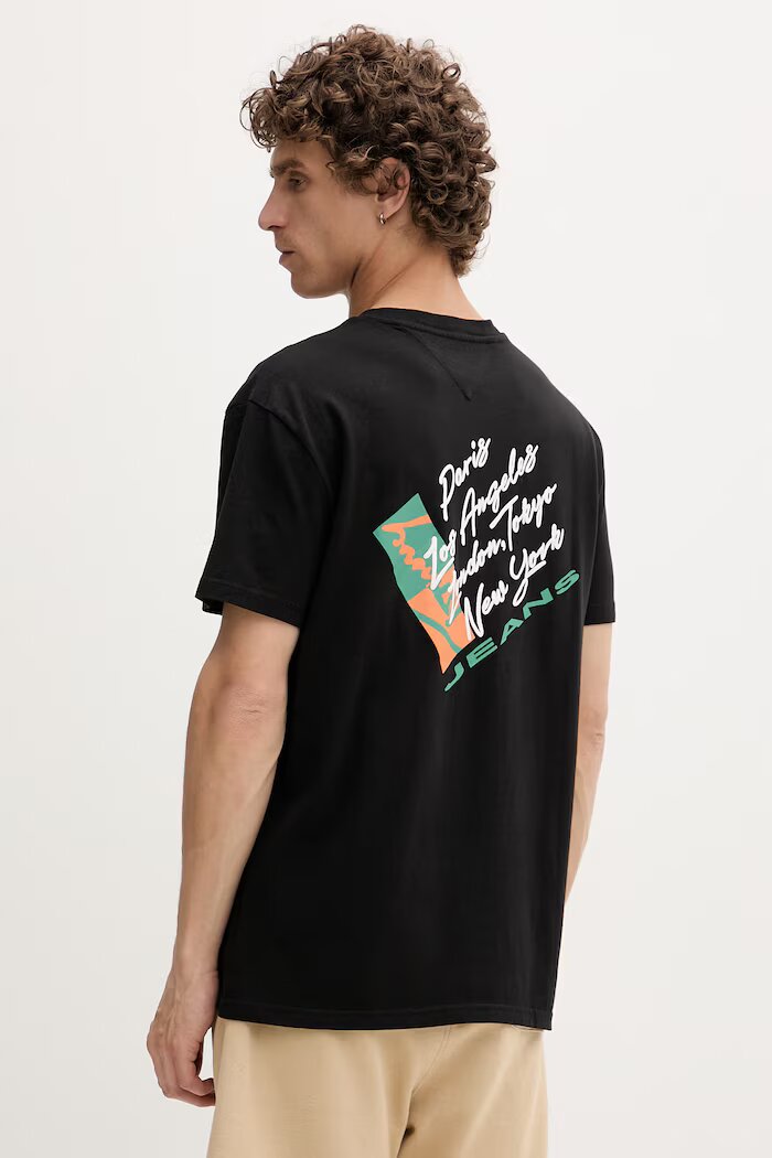 Tommy Jeans тениска мъжка от памук черна DM0DM22533