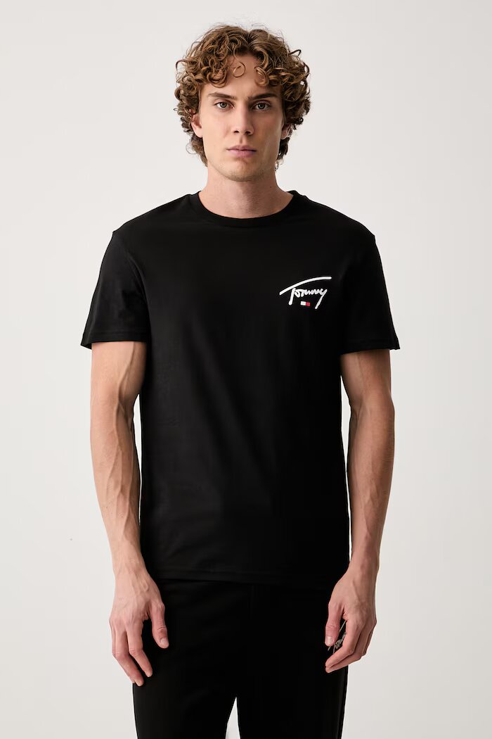 Tommy Jeans тениска мъжка от памук черна DM0DM23550