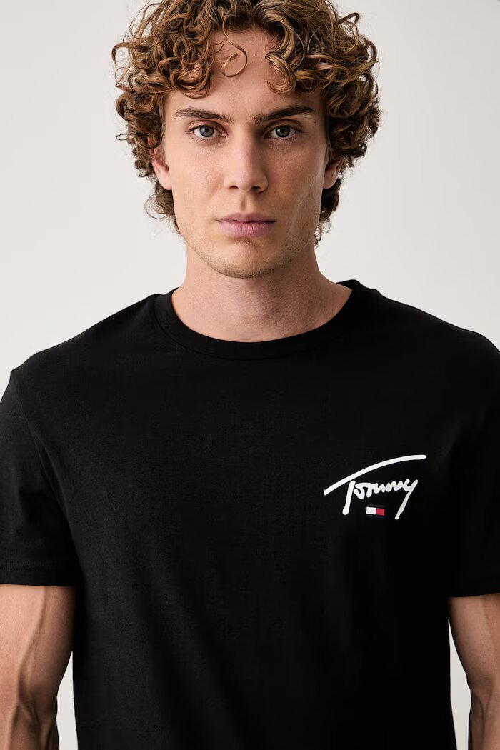 Tommy Jeans тениска мъжка от памук черна DM0DM23550