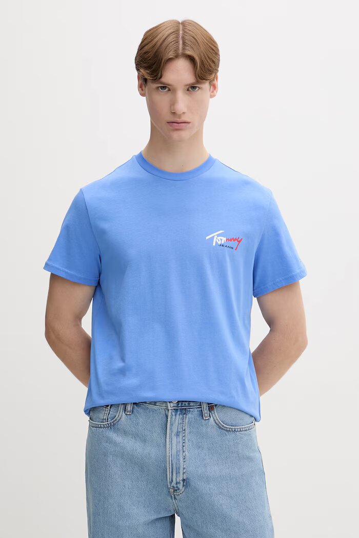 Tommy Jeans тениска мъжка от памук синя DM0DM22538
