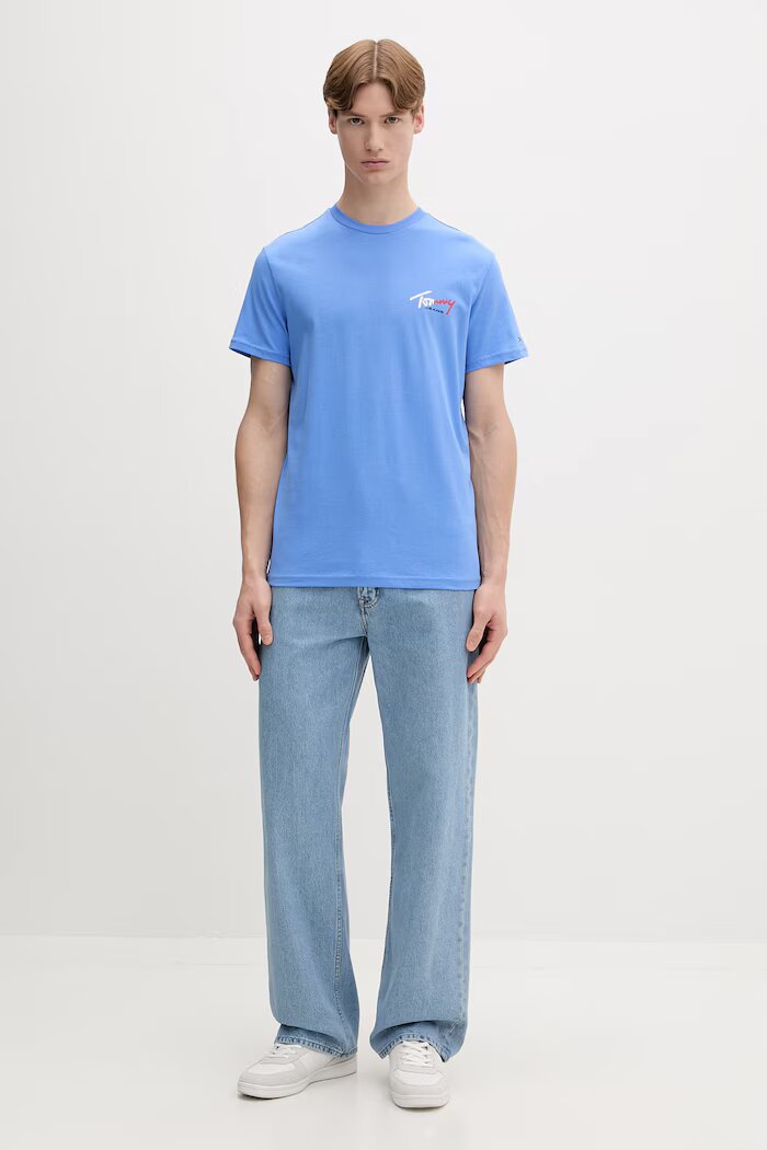 Tommy Jeans тениска мъжка от памук синя DM0DM22538