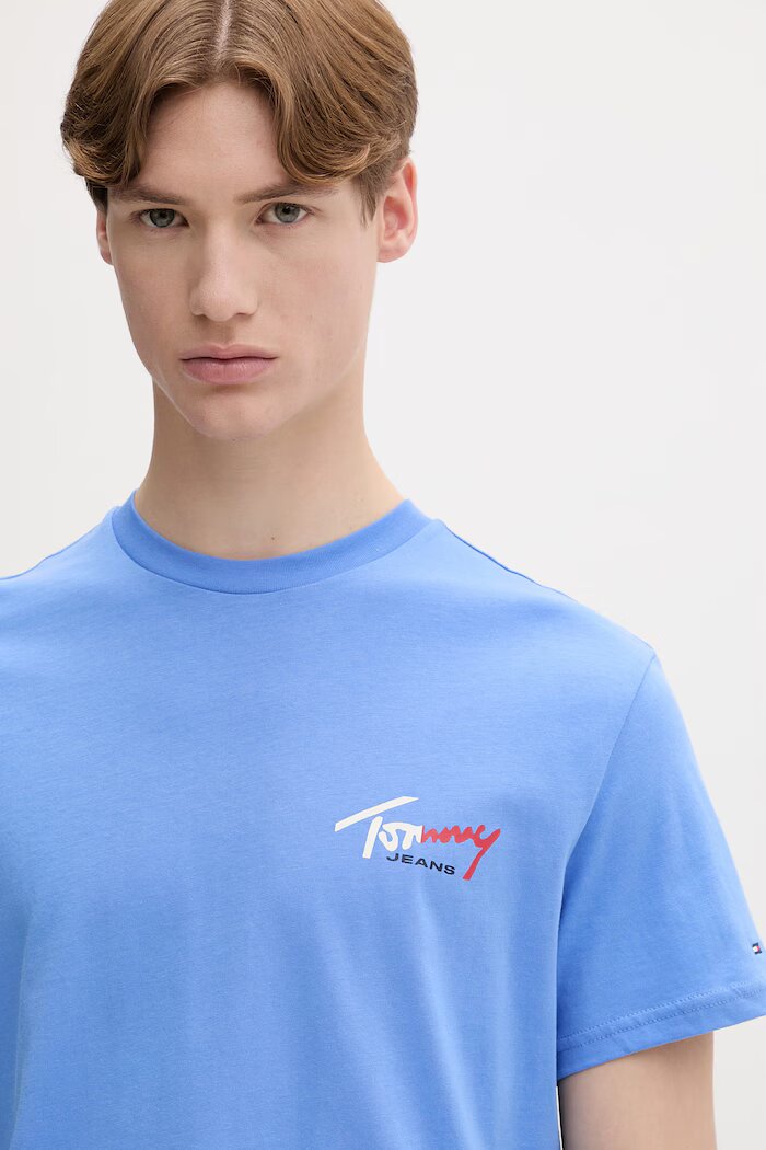 Tommy Jeans тениска мъжка от памук синя DM0DM22538