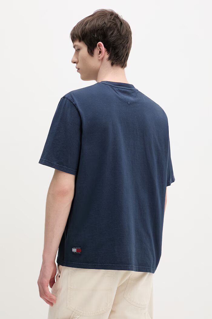 Tommy Jeans тениска мъжка от памук тъмносиня DM0DM22545