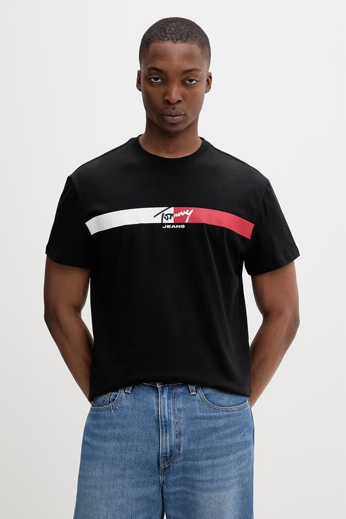Tommy Jeans тениска мъжка памучна черна DM0DM22539