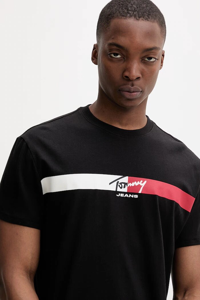Tommy Jeans тениска мъжка памучна черна DM0DM22539