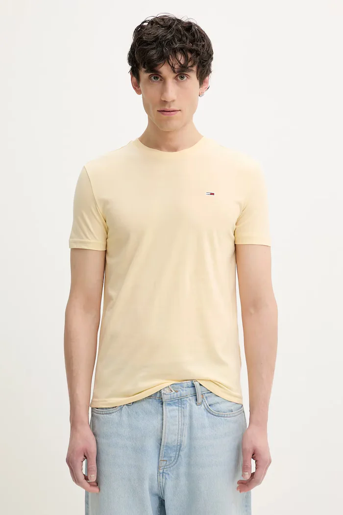 Tommy Jeans тениска мъжка жълта DM0DM20363