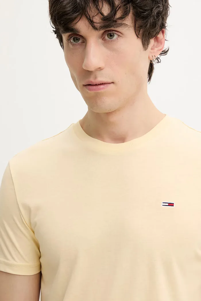 Tommy Jeans тениска мъжка жълта DM0DM20363