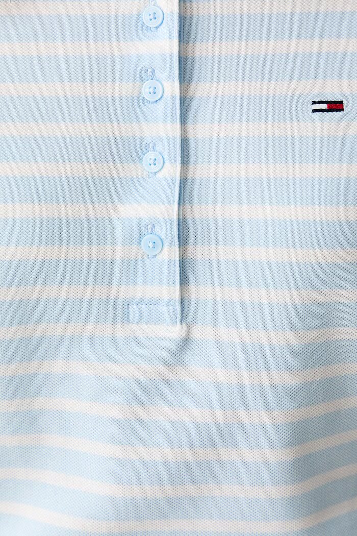Tommy Jeans тениска с яка дамска от памук синя DW0DW22820
