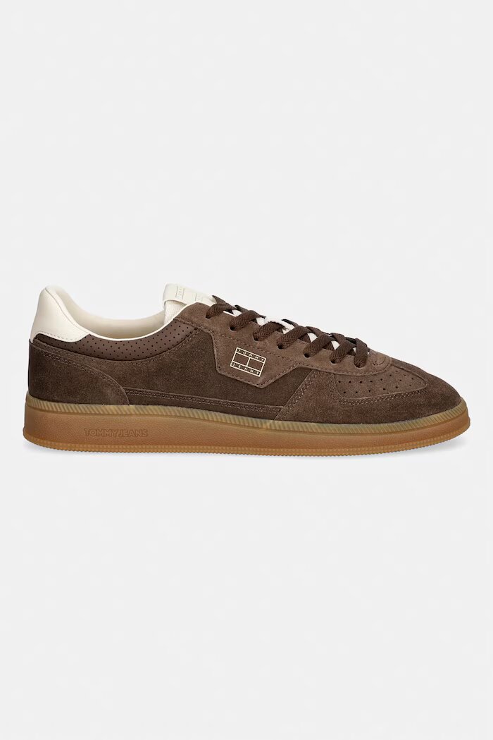 Tommy Jeans THE GREENWHCH EDGE SUEDE мъжки маратонки от велур кафяви EM0EM01732