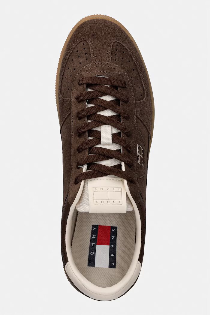 Tommy Jeans THE GREENWHCH EDGE SUEDE мъжки маратонки от велур кафяви EM0EM01732
