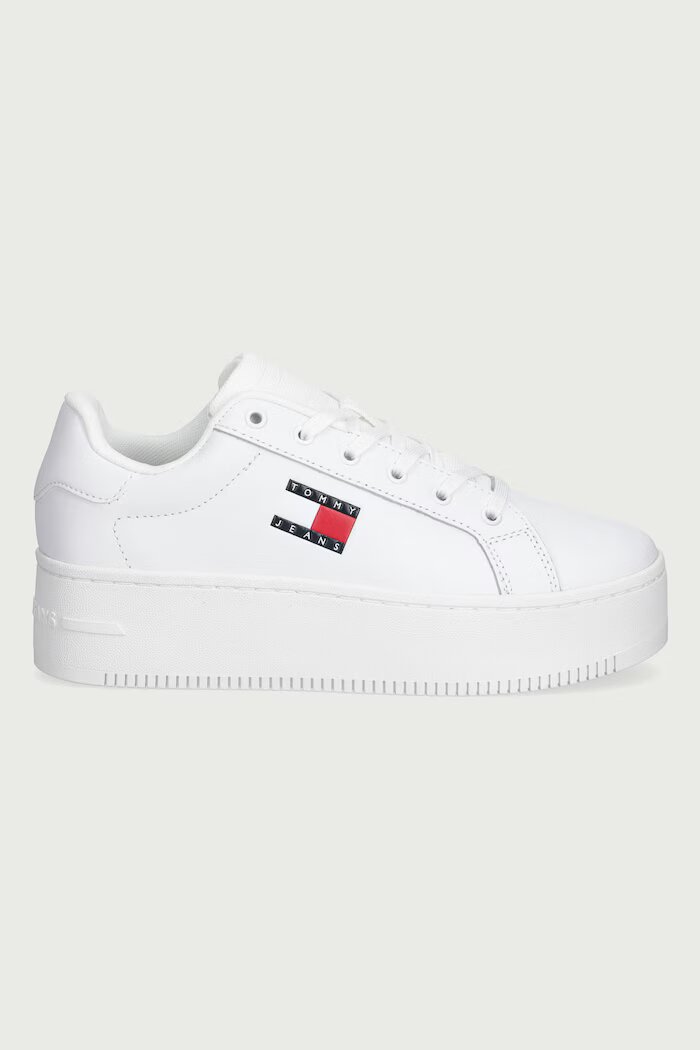 Tommy Jeans TJW FLATFORM SNEAKER маратонки дамски от кожа бели EN0EN02932