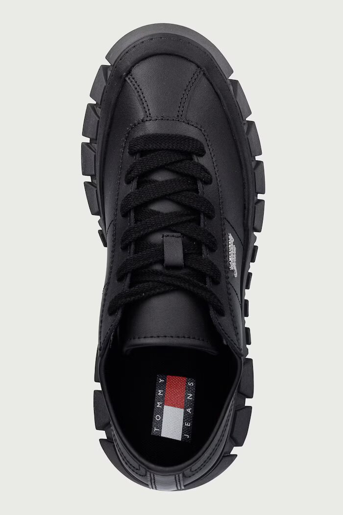 Tommy Jeans TJW PLATFORM SNEAKER LEATHER LC маратонки дамски от кожа черни EN0EN03165