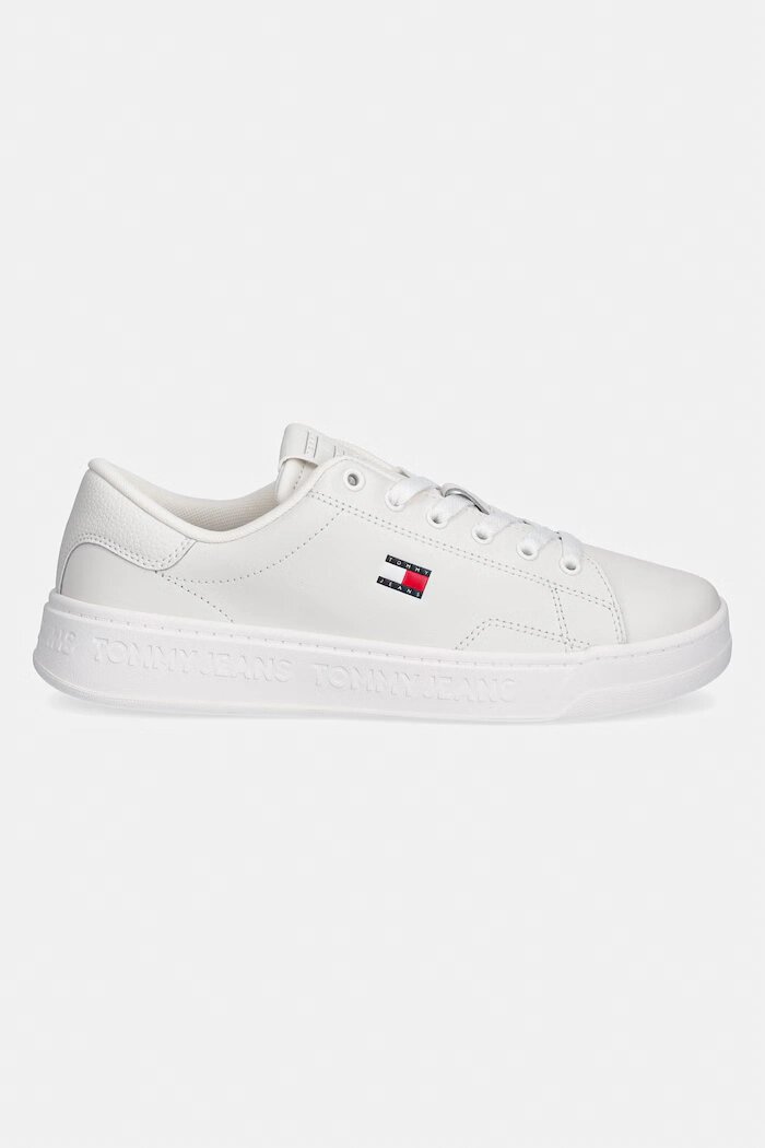 Tommy Jeans TJW SCRIPT CUPSOLE маратонки дамски кожени бели EN0EN02960