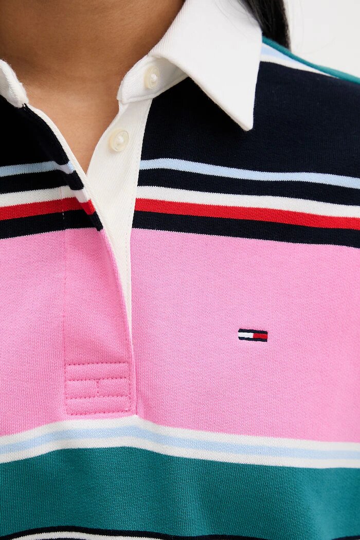Tommy Jeans уголемен суичър дамски от памук розов DW0DW23483