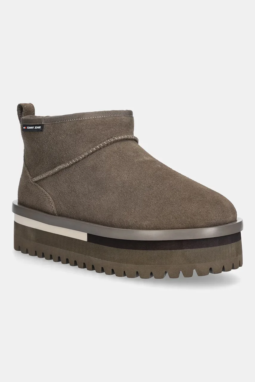 Tommy Jeans Велурени апрески TJW FLATFORM SNOW BOOT SUEDE
