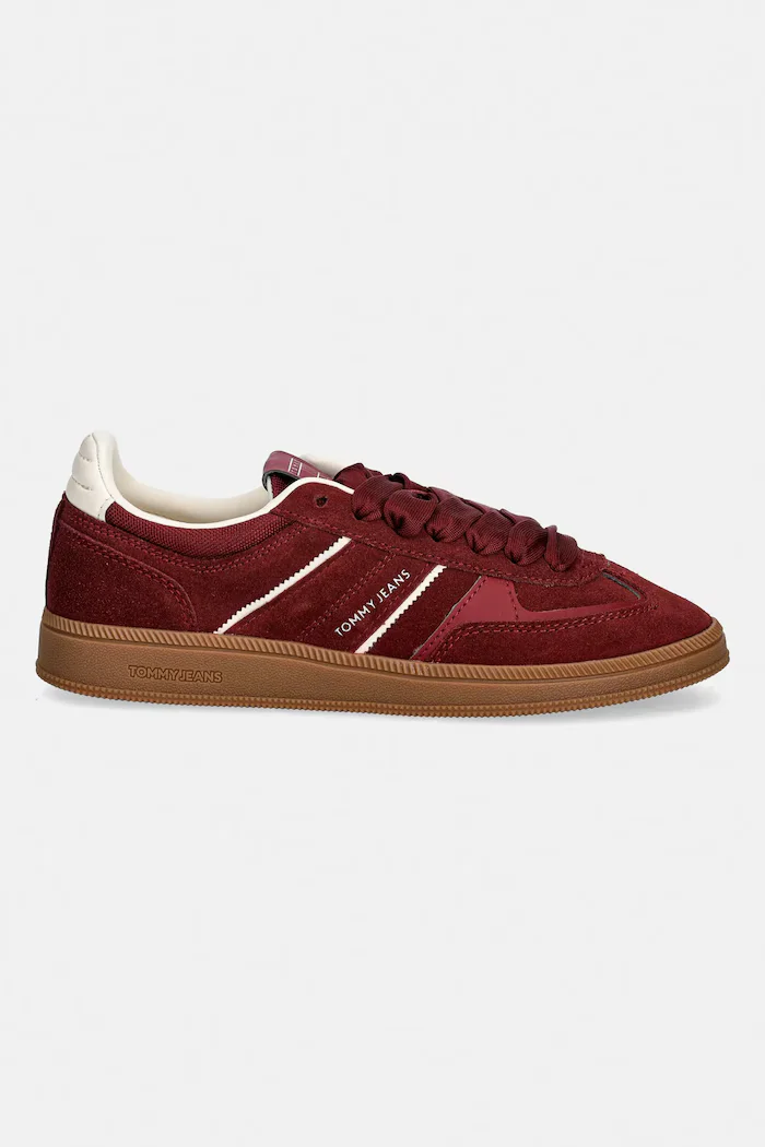 Tommy Jeans Велурени маратонки THE GREENWICH EDGE SUEDE в бордо EN0EN02924
