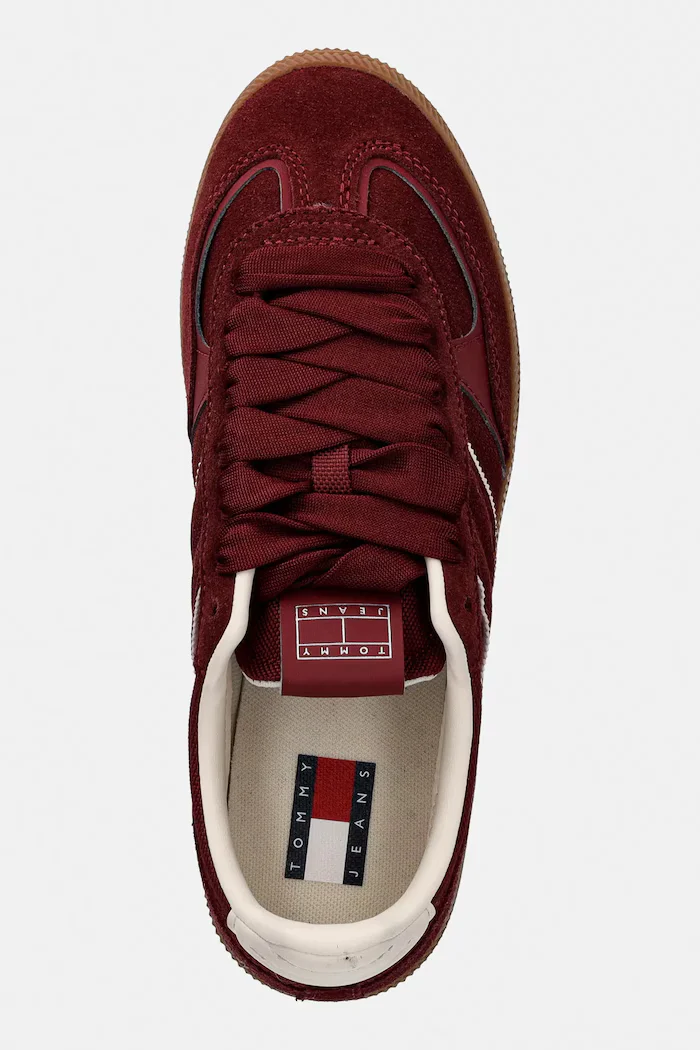 Tommy Jeans Велурени маратонки THE GREENWICH EDGE SUEDE в бордо EN0EN02924