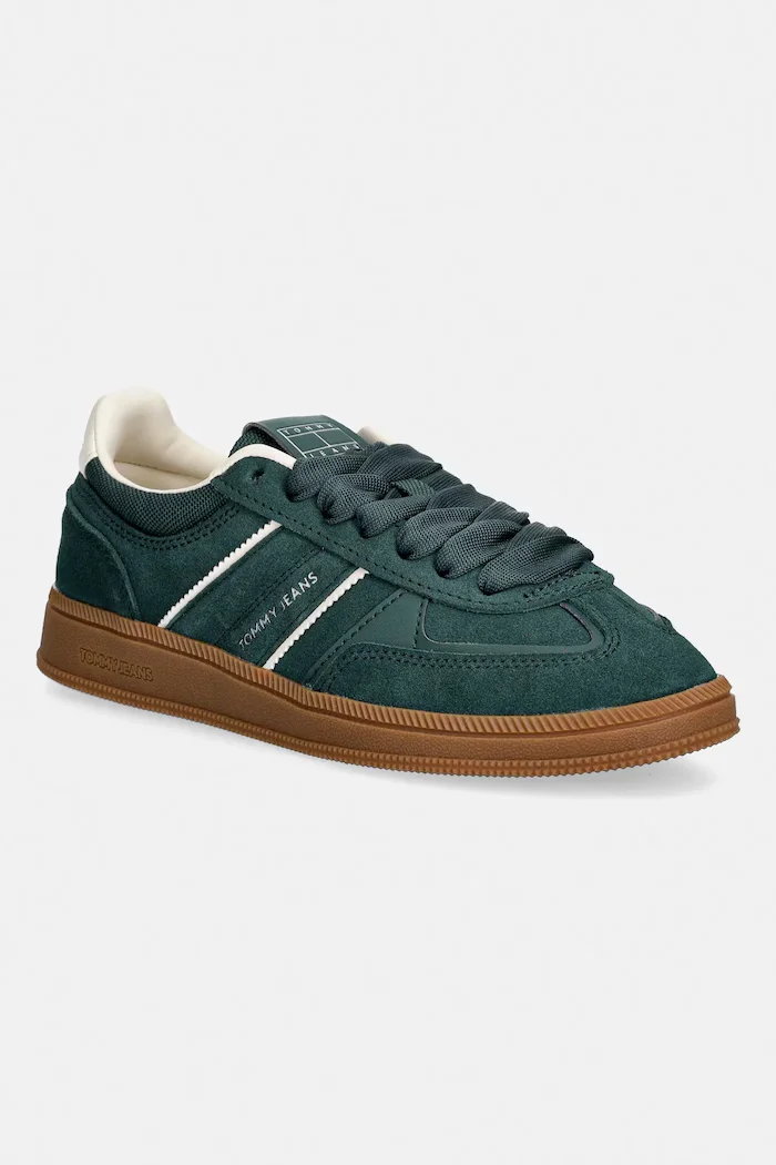 Tommy Jeans Велурени маратонки THE GREENWICH EDGE SUEDE в зелено EN0EN02924