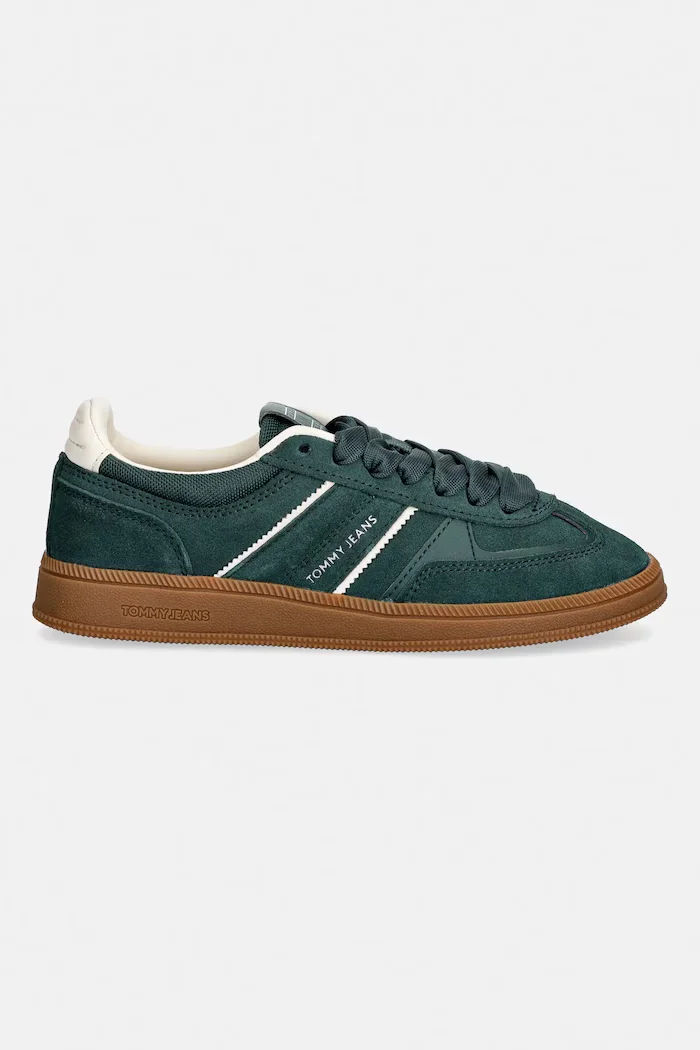 Tommy Jeans Велурени маратонки THE GREENWICH EDGE SUEDE в зелено EN0EN02924