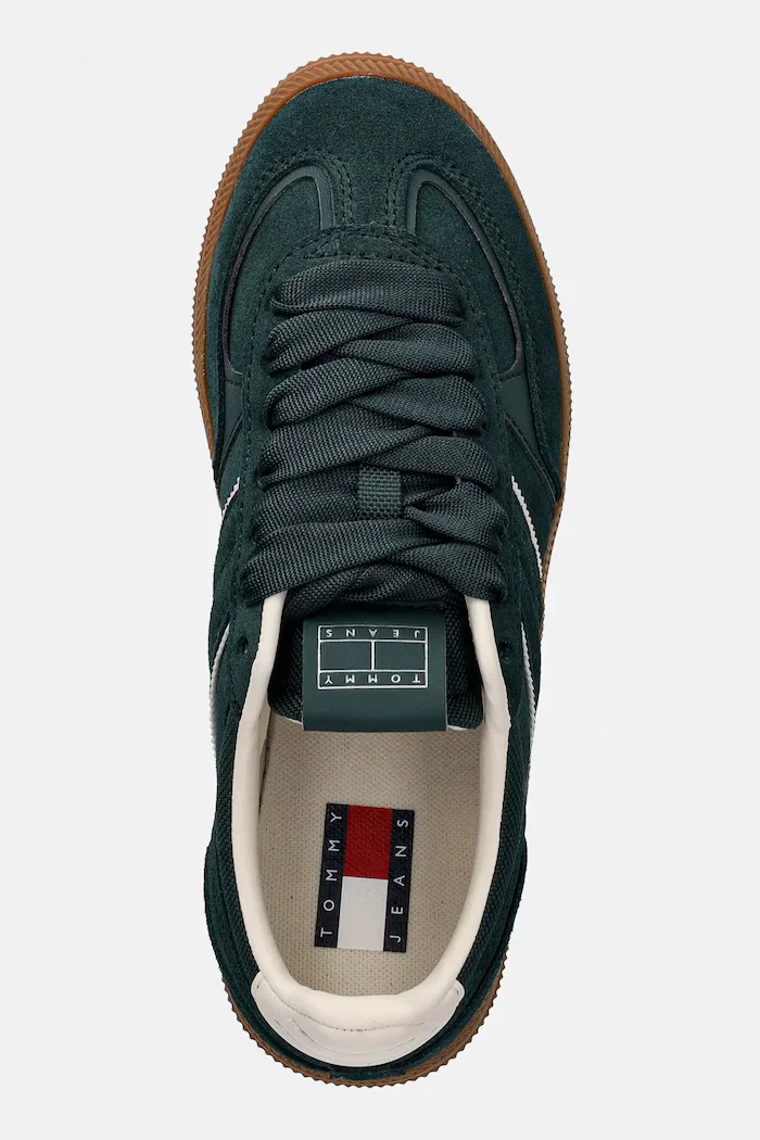 Tommy Jeans Велурени маратонки THE GREENWICH EDGE SUEDE в зелено EN0EN02924