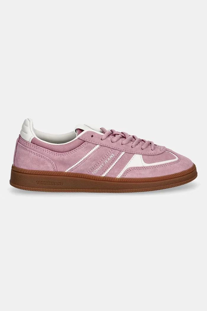 Tommy Jeans Велурени маратонки THE GREENWICH EDGE в розово EN0EN02838