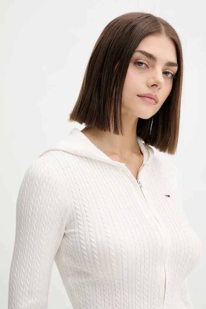 Tommy Jeans Жилетка дамска в бяло от лека материя DW0DW21673