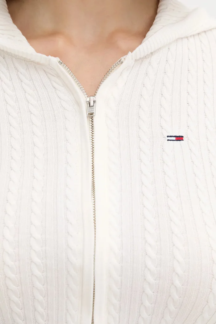 Tommy Jeans Жилетка дамска в бяло от лека материя DW0DW21673