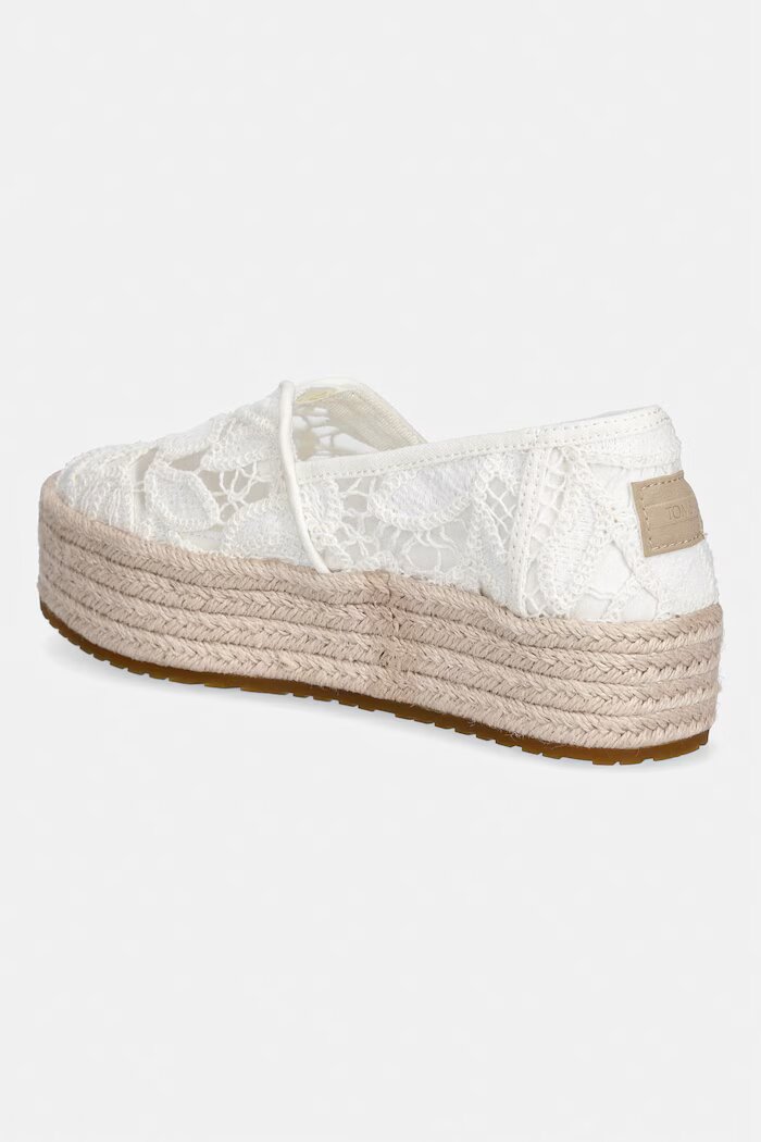 TOMS еспадрили обувки с платформа дамски VALENCIA бели 10023045