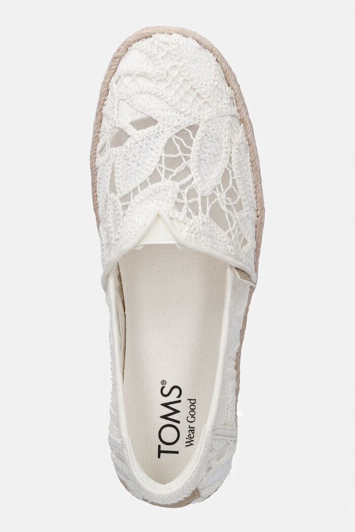 TOMS еспадрили обувки с платформа дамски VALENCIA бели 10023045