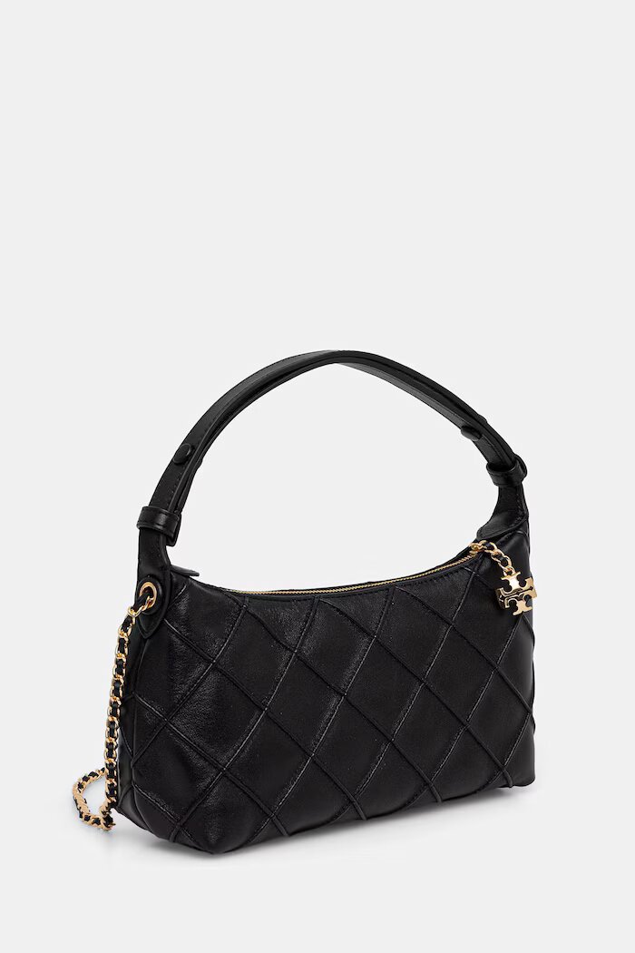 Tory Burch чанта crossbody дамска от кожа Fleming черна 179966