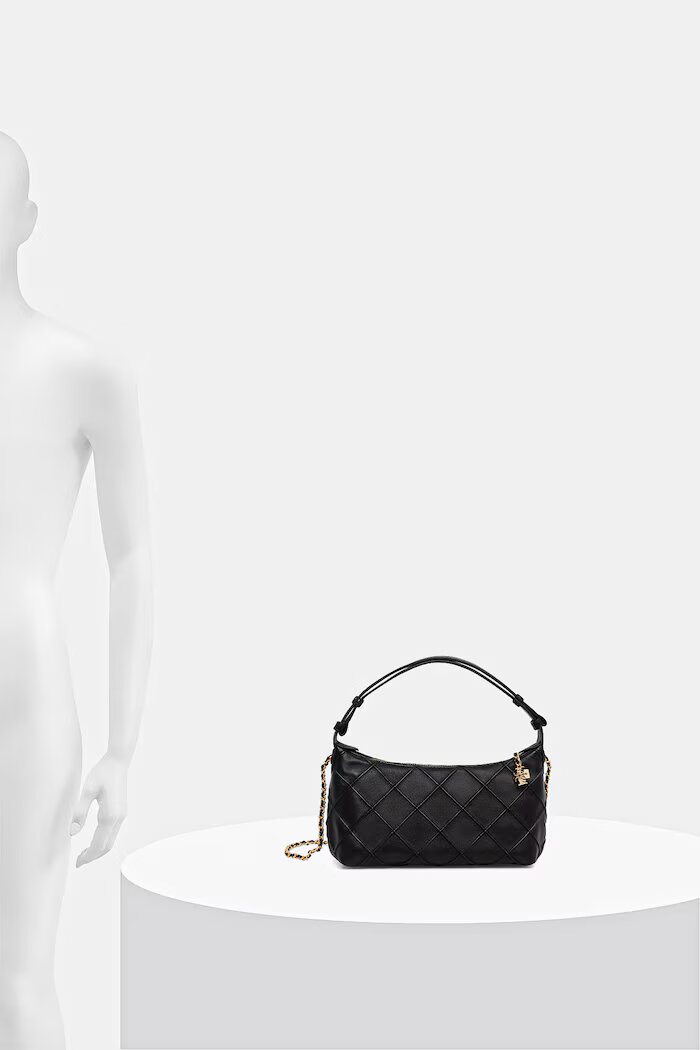 Tory Burch чанта crossbody дамска от кожа Fleming черна 179966