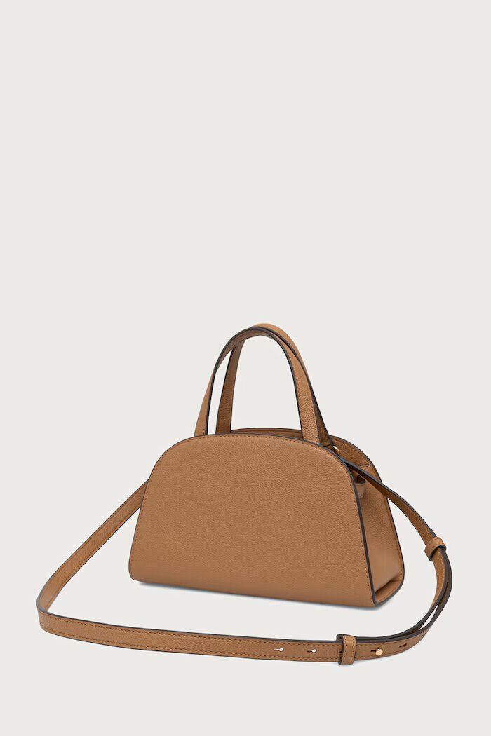 Tory Burch чанта crossbody дамска от кожа Romy Small Bauletto бежова 179989