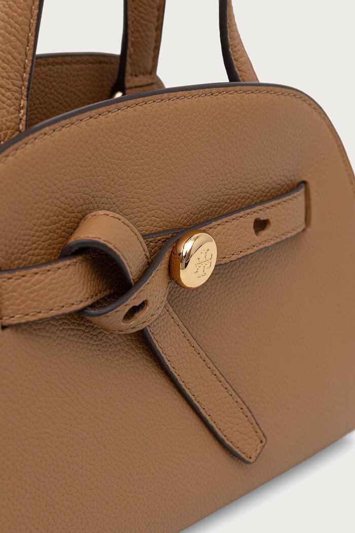 Tory Burch чанта crossbody дамска от кожа Romy Small Bauletto бежова 179989