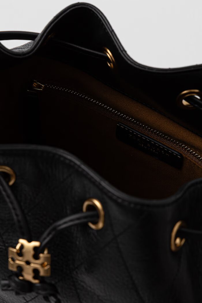 Tory Burch чанта с дълга дръжка дамска от кожа Charlie черна 185831