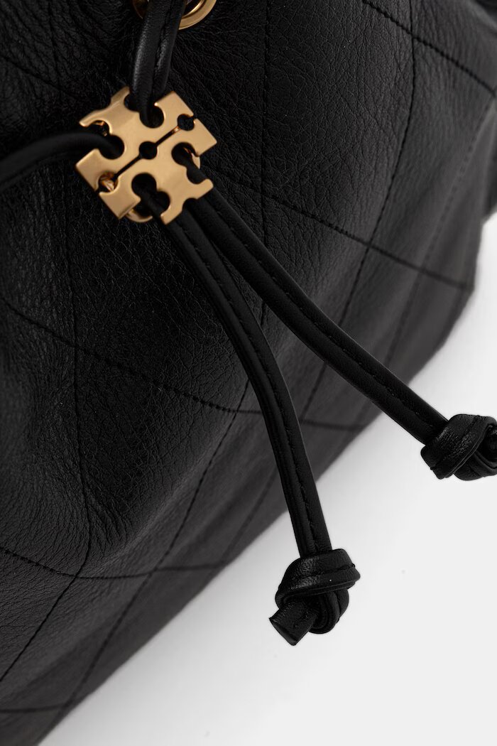 Tory Burch чанта с дълга дръжка дамска от кожа Charlie черна 185831