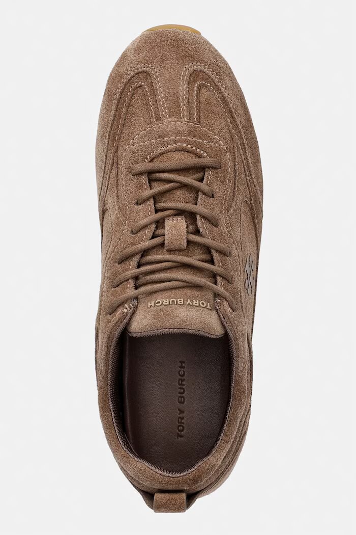Tory Burch Field Sneaker маратонки дамски от велур бежови 187903.037