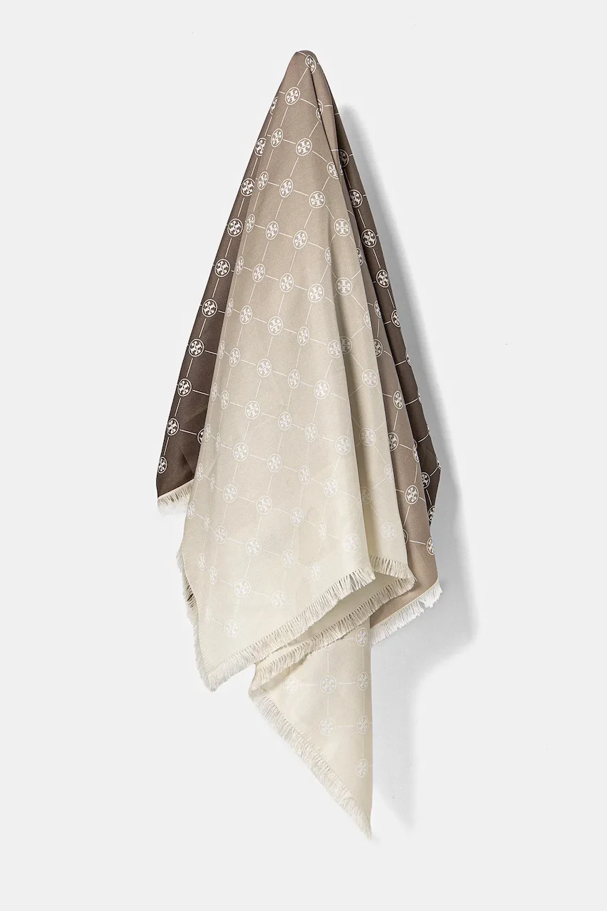 Tory Burch Копринен шал T Monogram Silk Oblong