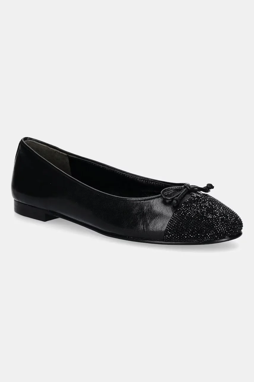 Tory Burch Кожени балеринки Cap-Toe Pave Ballet