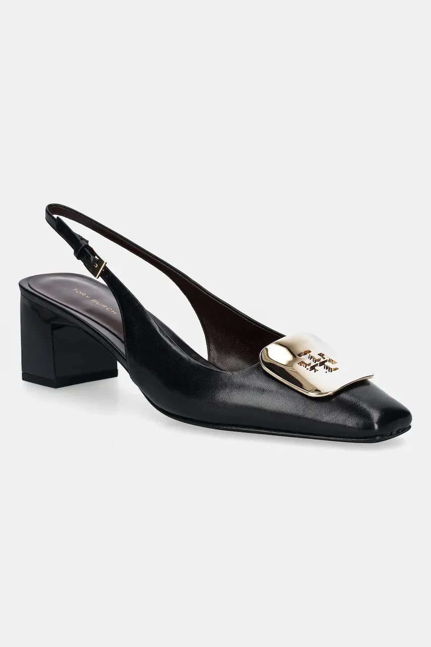 Tory Burch Кожени обувки с дебел ток Georgia Slingback