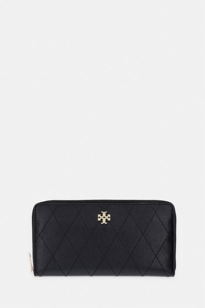 Tory Burch портфейл дамски от кожа Charlie черен 186047