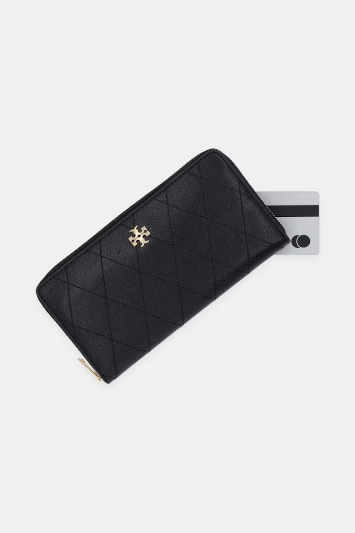 Tory Burch портфейл дамски от кожа Charlie черен 186047