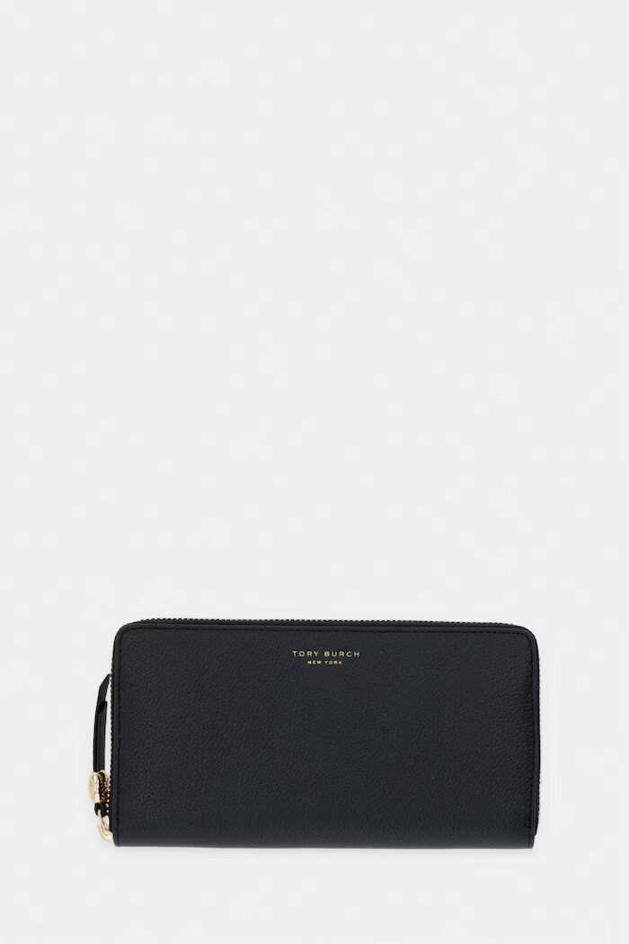 Tory Burch портфейл дамски от кожа Romy черен 178974