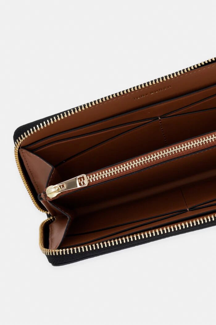 Tory Burch портфейл дамски от кожа Romy черен 178974