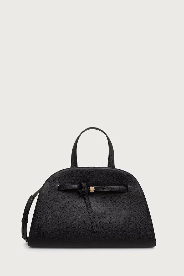 Tory Burch шопинг чанта дамска от кожа Romy черна 179990